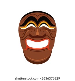 Vector of Korean traditional hahoetal mask, laughing man yangban (aristocratic character) mask.