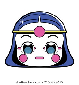 Vector Korean Traditional Mask Cartoon Hahoe Illustration Isolated