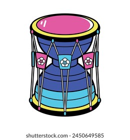Vector Korean Traditional Musical Janggu drum Cartoon Illustration Isolated