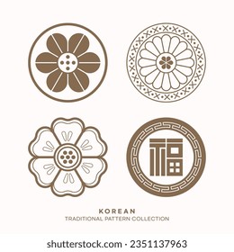 Vector korean traditional pattern design elements