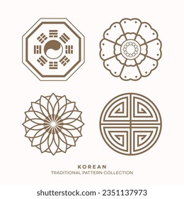 Vector korean traditional pattern design elements