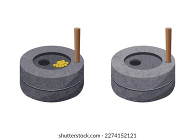 Vector of Korean traditional stone mill