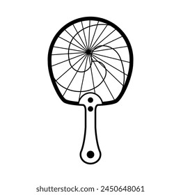 Vector Korean Traditional Taegeukseon Fan Cartoon Illustration Isolated