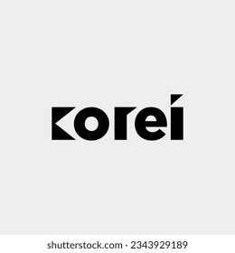 Vector korei text logo design