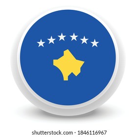 Vector - kosovo Flag Button Icon