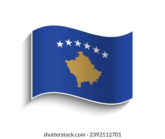 Vector Kosovo waving Flag Icon