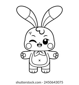Vector Kpop Cute Doll Cartoon Illustration Isolated