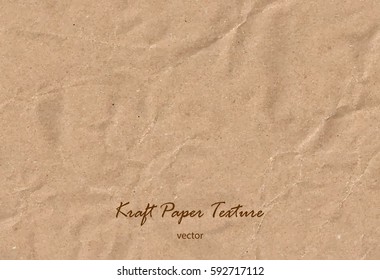 Vector kraft paper sheet. Brown rough paper texture. Wrapping
