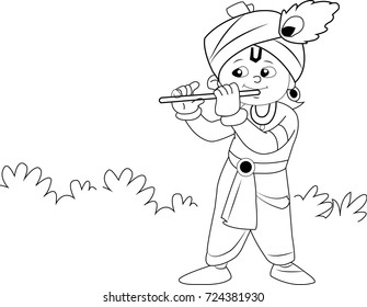 Vector Krishna Stock Vector (Royalty Free) 724381930 | Shutterstock