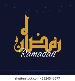 Ein Vektor Kufi Design für die arabische Persion und großer Monatsname "Ramadan".