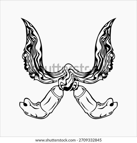 vector of kujang, a typical weapon of the Sundanese tribe