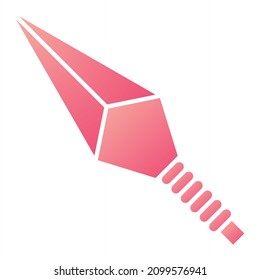 Vector Kunai Glyph Gradient Icon Design
