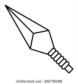 Vector Kunai Outline Icon Design
