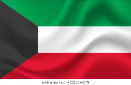 Vector Kuwait flag. Flag of Kuwait. Kuwait flag illustration, background. Kuwait symbol, icon.
