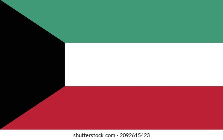 Bandera del vector Kuwait, ilustración de la bandera de Kuwait, imagen de la bandera de Kuwait, imagen de la bandera de Kuwait