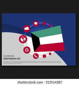 Vector Kuwait Independence Day Flyer template. Creative Brochure Title Page. National Day Leaflet design element. vector illustration