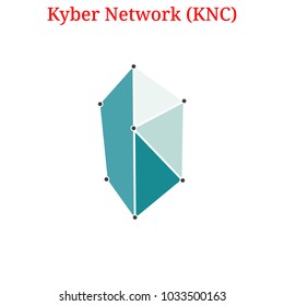 Vector Kyber Network (KNC) digital cryptocurrency logo. Kyber Network (KNC) icon. Vector illustration isolated on white background.