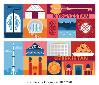 Vector Kyrgyzstan/Uzbekistan background