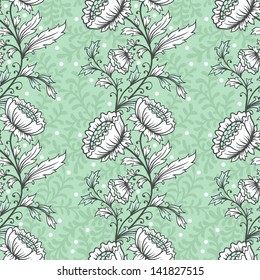 Vector l floral seamless pattern