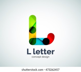 Vector L letter logo, abstract geometric logotype template, created with overlapping elements