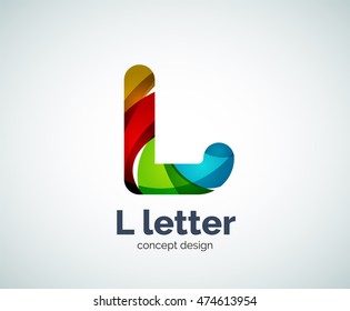 Vector L letter logo, abstract geometric logotype template, created with overlapping elements