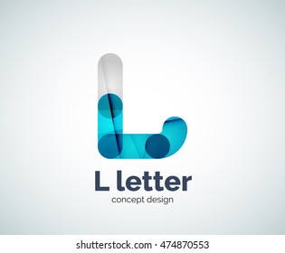 Logotipo de letra del vector L, plantilla de logotipo geométrico abstracto, creada con elementos superpuestos