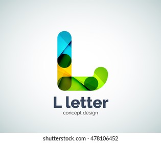 Vector L letter logo, abstract geometric logotype template, created with overlapping elements