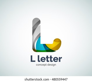 Vector L letter logo, abstract geometric logotype template, created with overlapping elements