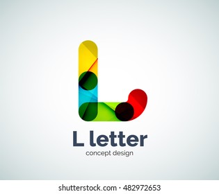 Vektor-L-Buchstaben-Logo, abstrakte geometrische Logotypvorlage, erstellt mit überlappenden Elementen