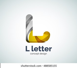 Vector L letter logo, abstract geometric logotype template, created with overlapping elements