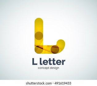 Vector L letter logo, abstract geometric logotype template, created with overlapping elements