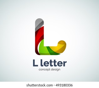 Vector L letter logo, abstract geometric logotype template, created with overlapping elements