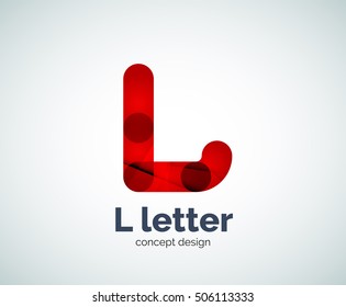 Vector L letter logo, abstract geometric logotype template, created with overlapping elements