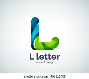 Vector L letter logo, abstract geometric logotype template, created with overlapping elements