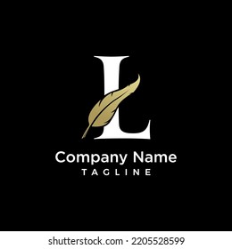 vector L notary logo black background