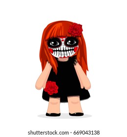 vector  La Catrina girl graphic (redhead) /girl illustration/Day of the dead