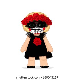vector  La Catrina girl graphic (blonde) /girl illustration/Day of the dead