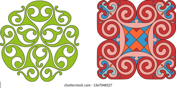 Vector La Tene celtic patterns. Ethnic ornament. Geometric design