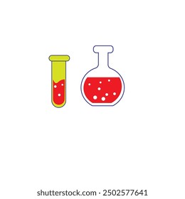 vector lab equipment minimalist logo or illustration