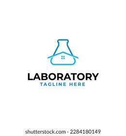 Vector lab house logo design illustration idea
