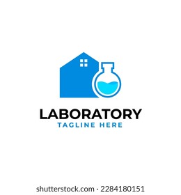 Vector lab house logo design illustration idea