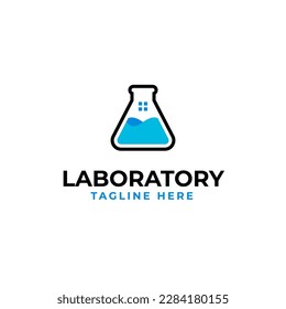 Vector lab house logo design illustration idea