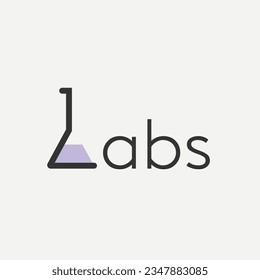 Vector lab minimal text logo design