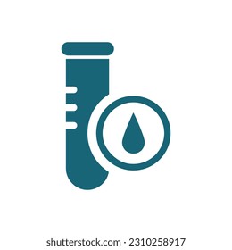 Vector lab tube blood test icon isolated on white background minimal logo