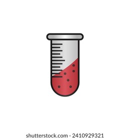 Icono de prueba de sangre de tubo de laboratorio de vectores aislado en fondo blanco logotipo mínimo