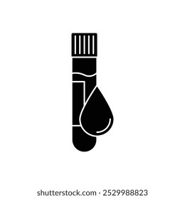 Icono de prueba de sangre de Vector de laboratorio aislado en fondo blanco Logotipo mínimo
