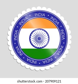 vector label of 15 August,Indian independence day.