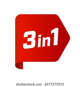 Vector label 3 in 1. Sticker for product packaging.