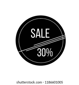 Vector label 30% discount price