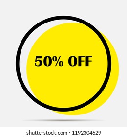 Vector label 50% sale. Layers grouped for easy editing illustration.  For your design.